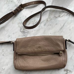Kate Spade Nude Foldover Leather Crossbody